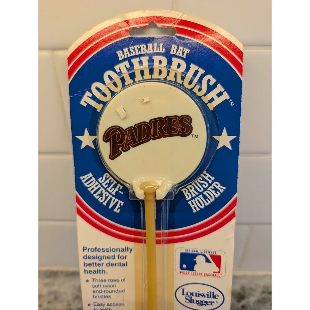 Vintage 1986 San Diego Padres Baseball Bat Toothbrush & Holder Dave Winfield Ad